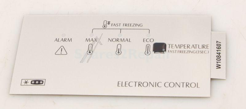 Whirlpool Switch Screen - C00495025 481010841607 Insert Panel Printed