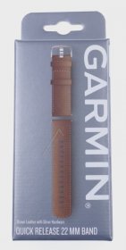 Garmin Wristbands For Smartwatch - 010-12932-24 Garmin Replacement Wristband 22mm Leather Brown With Stitching-silver Buckle