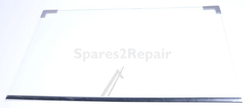 Lamo Glass Panel - Bcd258vx016 Big Glass Shelf 435x282x3mm With Edge Trim And Plastic Corners