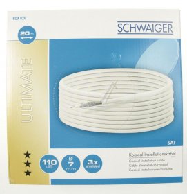 Schwaiger Cable/plugs/adapter - Kox820012 Coaxial Cable 20m 110db 7 0mm 3-fold Shielding