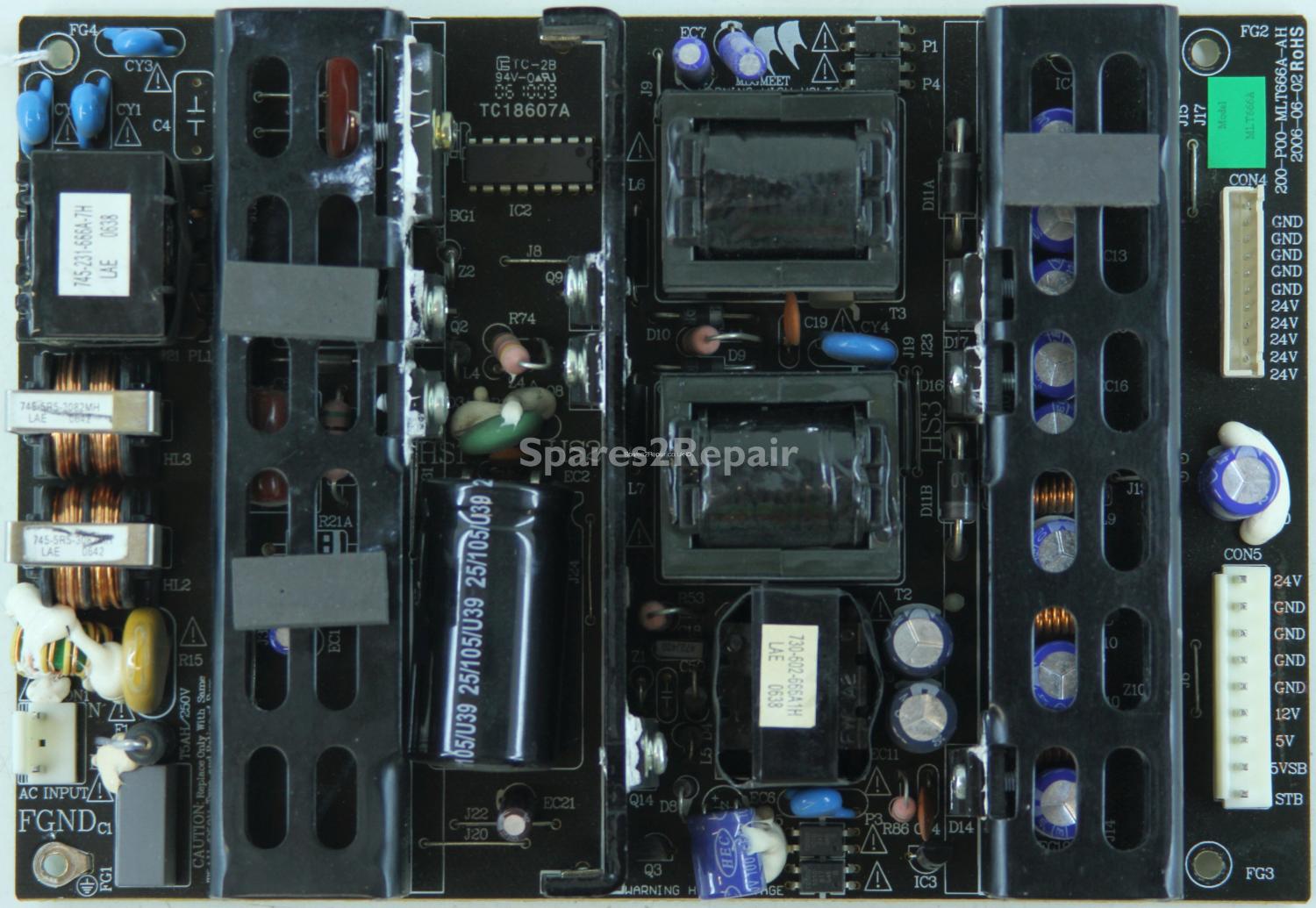 Bush IDLCD26TV16HD - PSU - MLT666A - 200-P00-MLT666A-AH - 04-860-AZ0-MLT666AMH - TC18607A