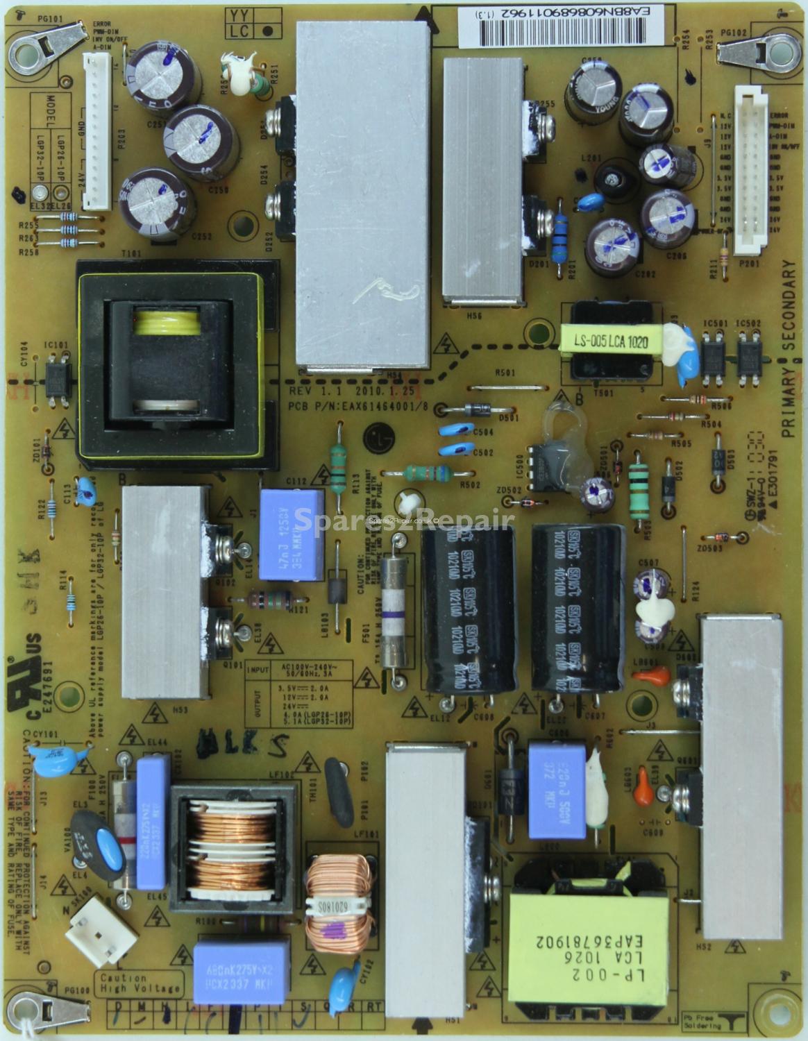 LG 32LD450 - PSU - EAY60868901 - EAX61464001/8 - REV 1.1 - LGP32-10P