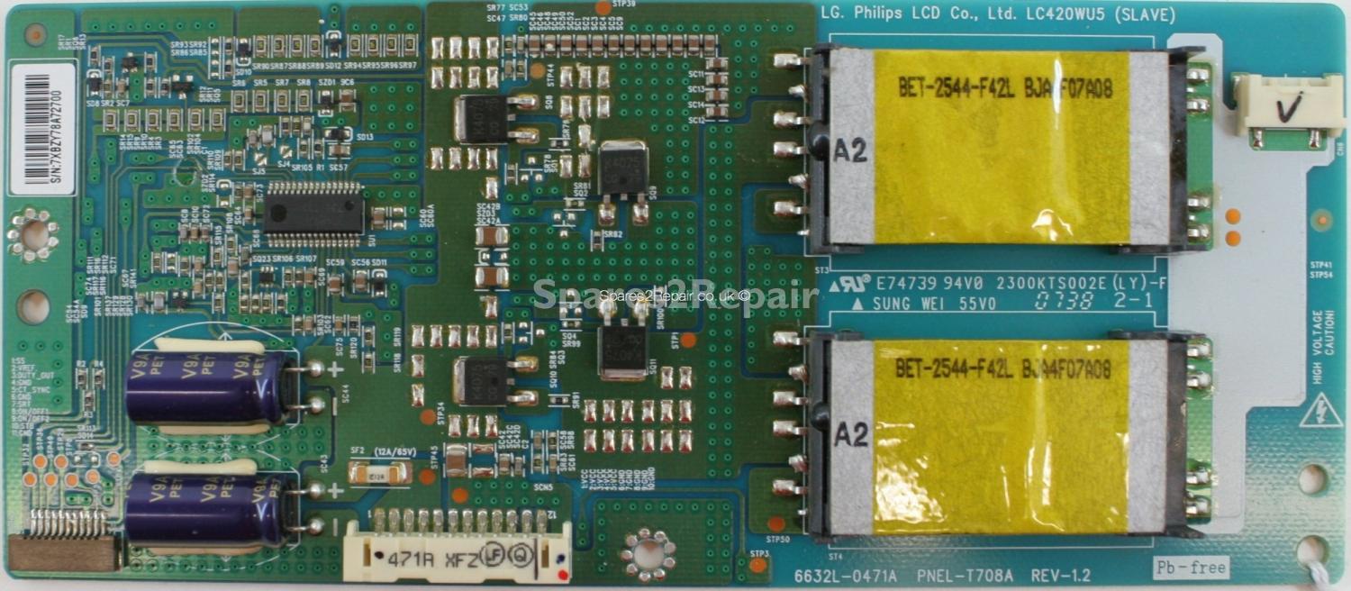 Philips 42PFL7662D/05 - Inverter - 6632L-0471A - PNEL-T708A - Rev 1.2 - LC420WU5 (SLAVE)