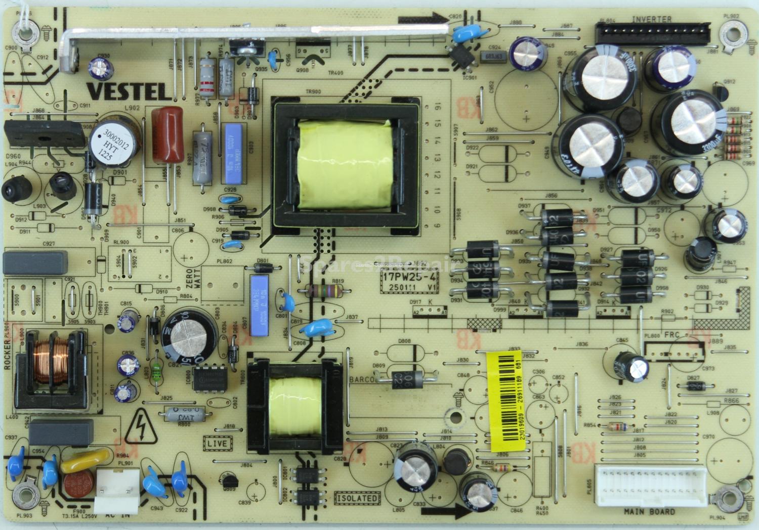 Toshiba 32BV502B - PSU - 23019609 - 17PW25-4 V1 - 250111