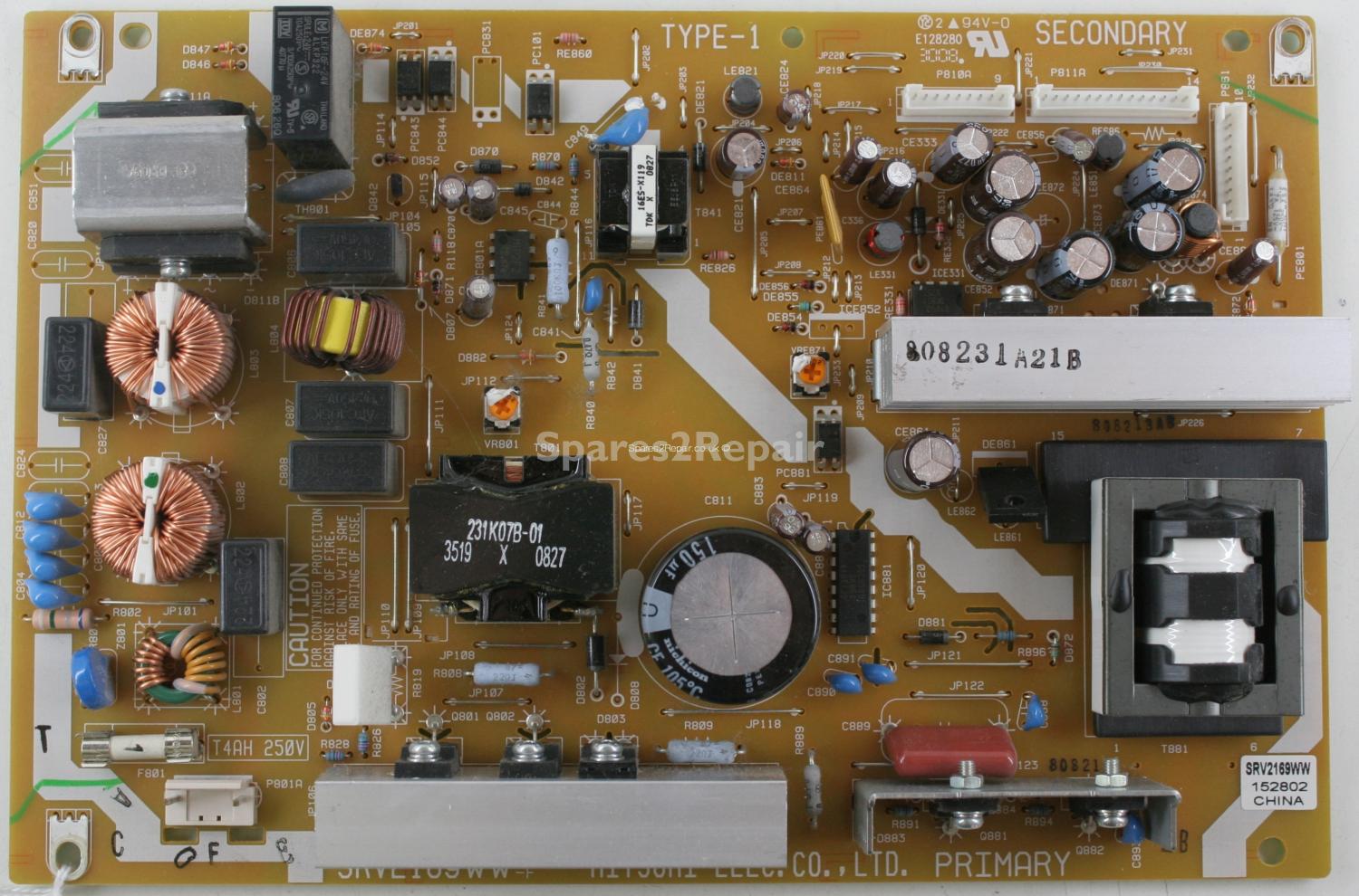 Toshiba 32XV555D - PSU - SRV2169WW - TYPE-2 - E128280